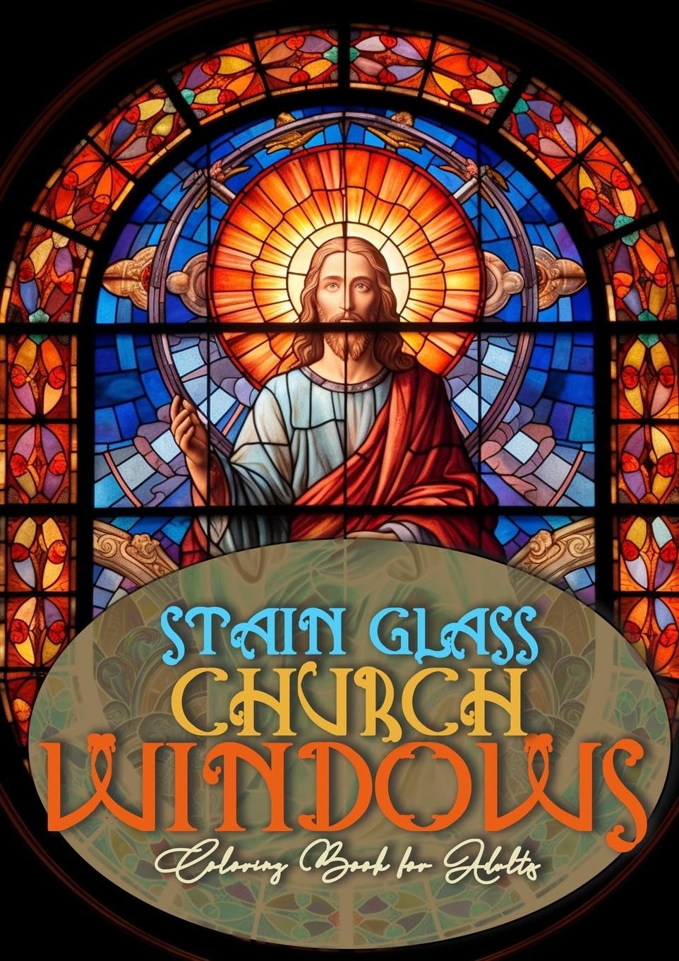 Church Windows Stain Glass Coloring Book for Adults Film, Art & Culture