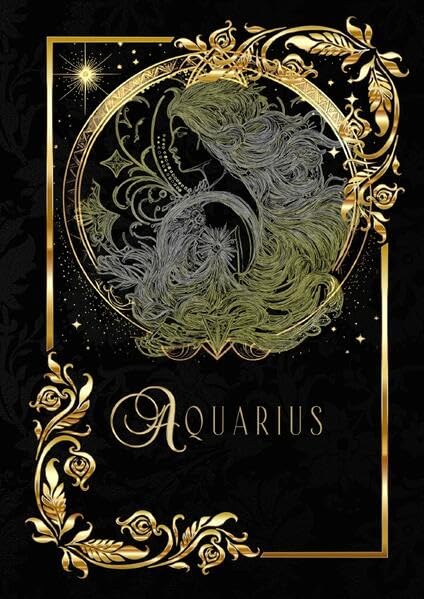 Zodiac Aquarius Notebook: A5 Glossy Hardcover Notizbuch - Constellations Tagebuch - Sternzeichen Wassermann Manga