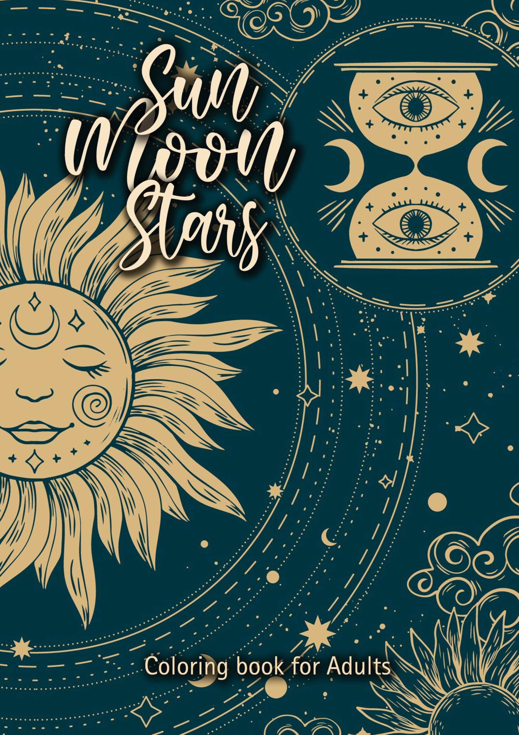 Sun Moon Stars coloring book for adults Hobbies & Crafts