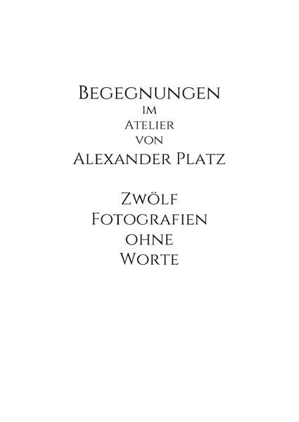 Begegnungen im Atelier: Zwölf Fotografien ohne Worte Calendars