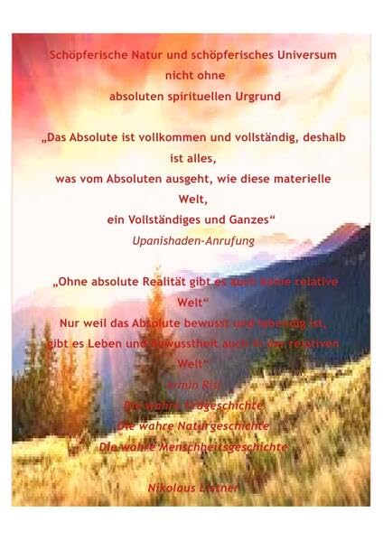 Schöpferisches Universum und schöpferische Natur nicht ohne absoluten spirituellen Urgrund: Die wahre Erdgeschichte, Die wahre Naturgeschichte, Die Neue Chronologie Leisure, Home & Garden