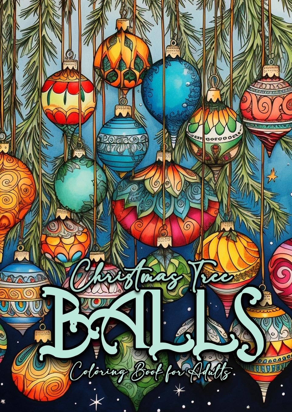 Christmas Tree Balls Coloring Book for Adults Manga