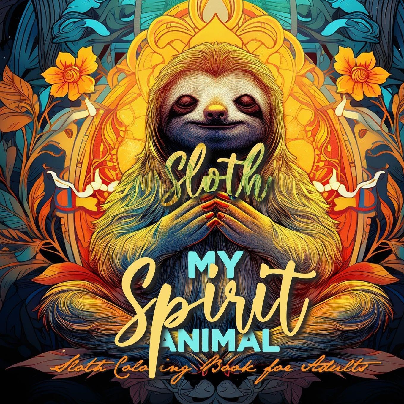 Sloth my Spirit Animals Sloth Coloring Book for Adults Film, Art & Culture