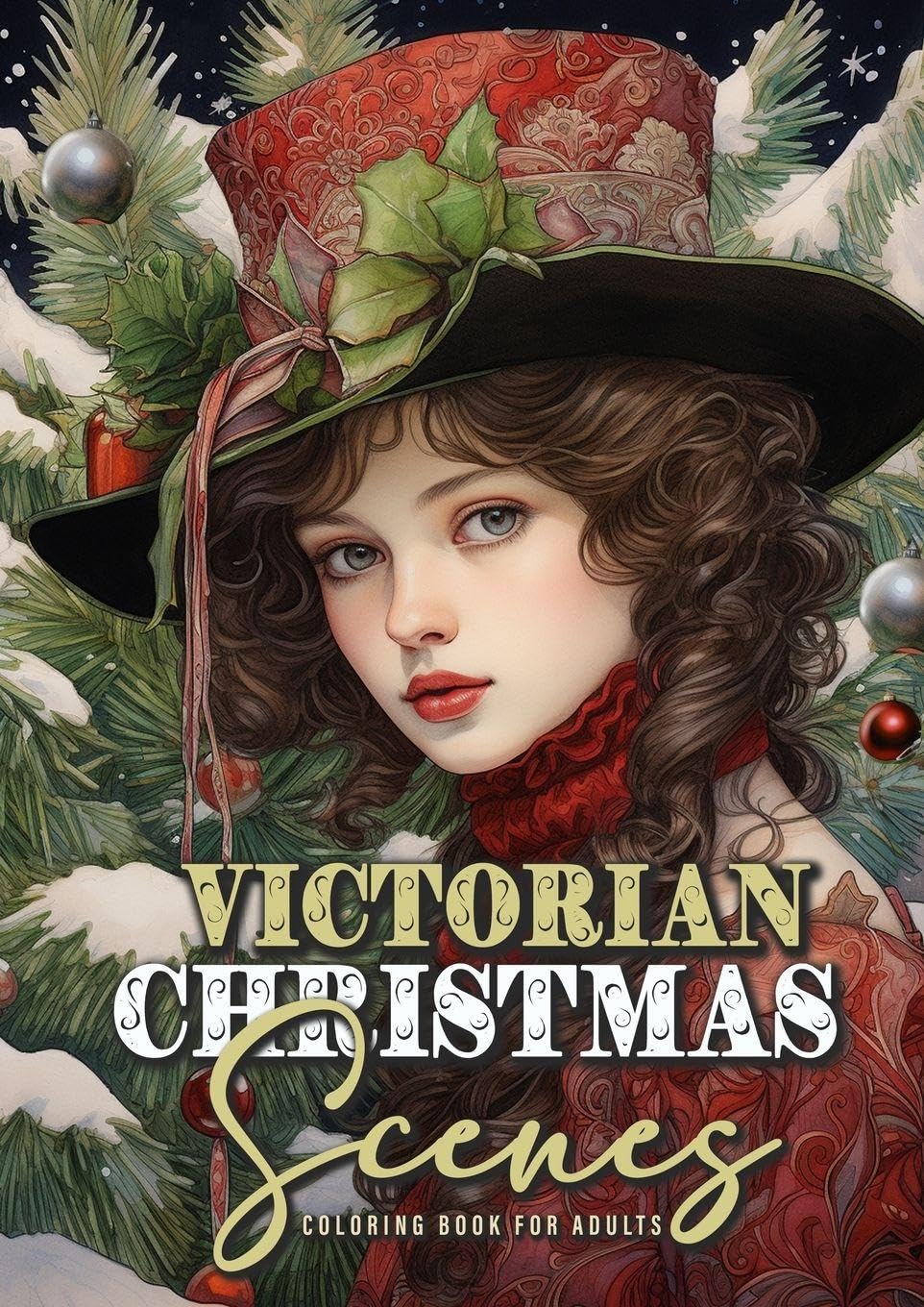 Victorian Christmas Scenes Coloring Book for Adults Architecture