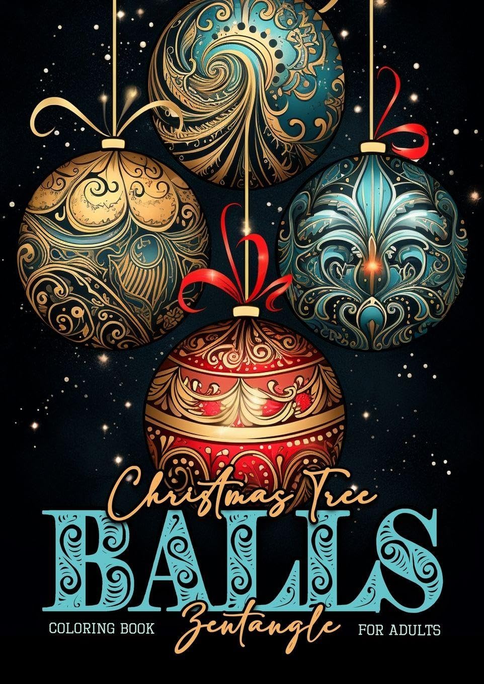 Christmas Tree Balls Zentangle Coloring Book for Adults Hobbies & Crafts
