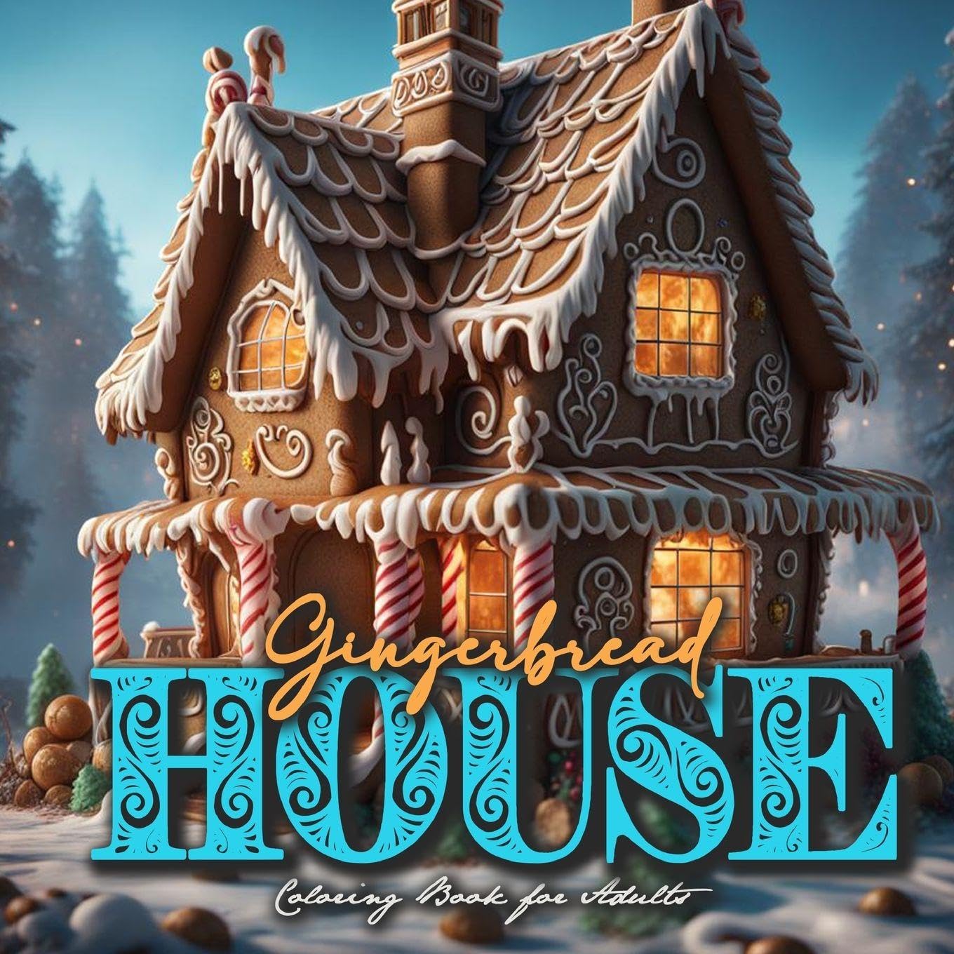 Gingerbread Houses Coloring Book for Adults Manga