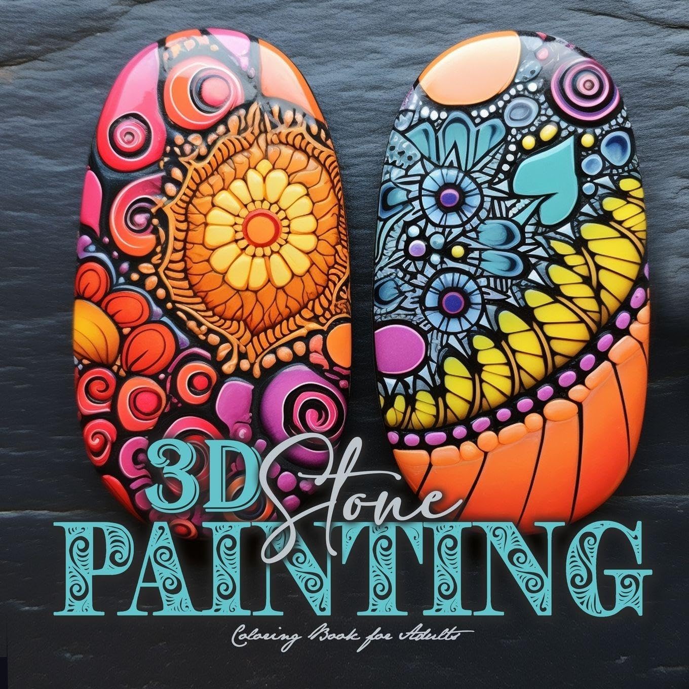 3D Stone Painting Coloring Book for Adults Film, Art & Culture