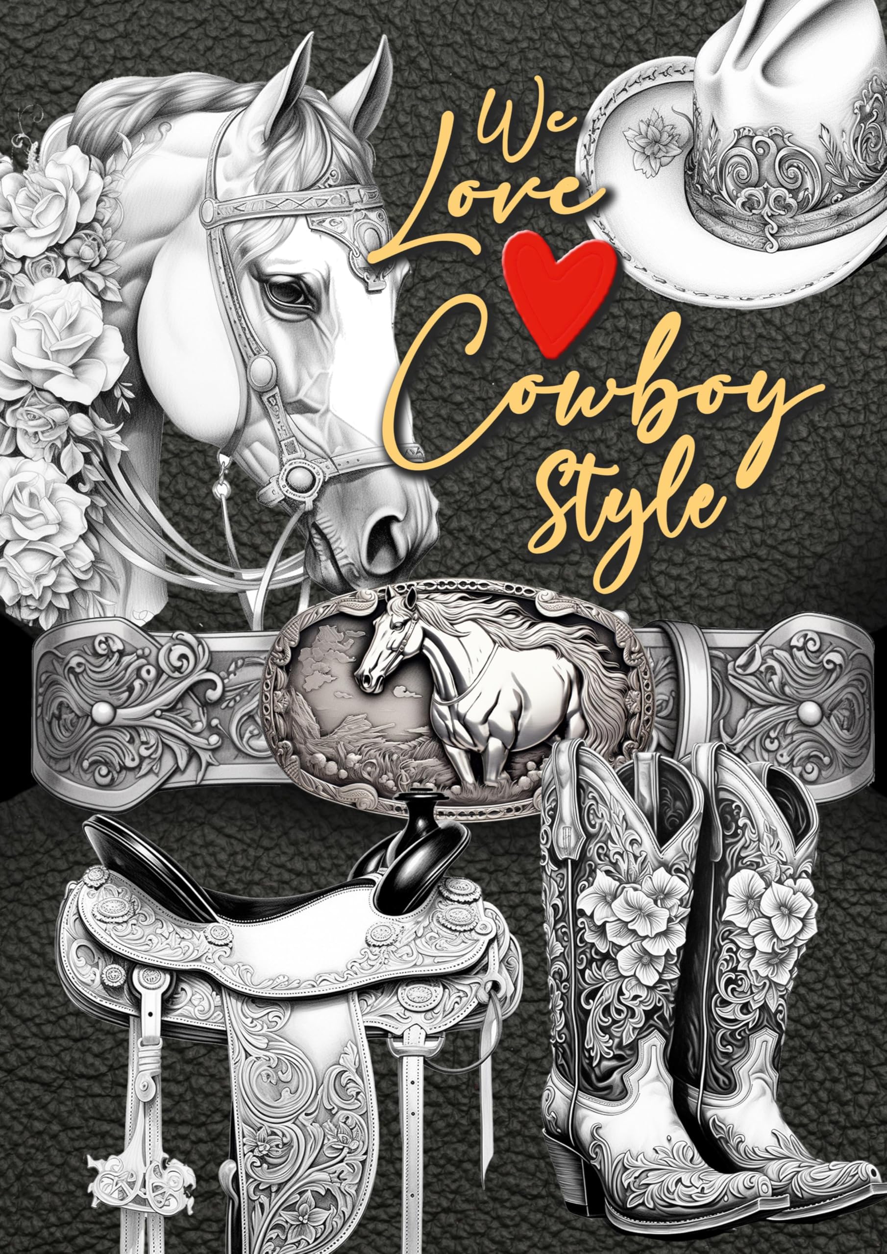 We love Cowboy Style Coloring Book for Adults Hobbies & Crafts