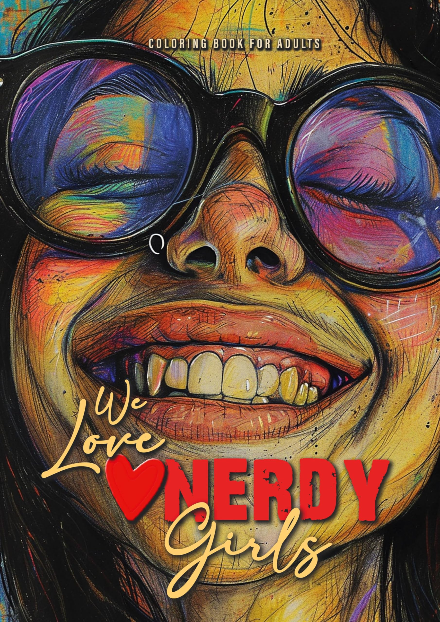 We love nerdy Girls coloring book for adults Manga