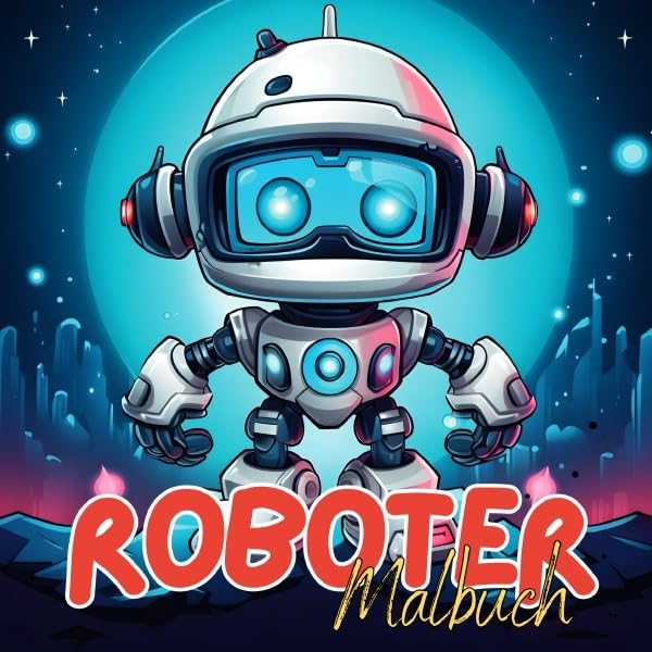 Roboter Malbuch: Robotermalbuch mit wunderschönen Vorlagen im Cartoon Stil. Malbuch Roboter. Roboter- Malbuch. Superheroes