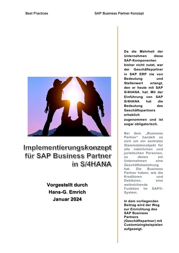 SAP Business Partner Konzept in S/4HANA: SAP Business Partner Vorstellung mit Konfigurationsbeispiel Computer Science