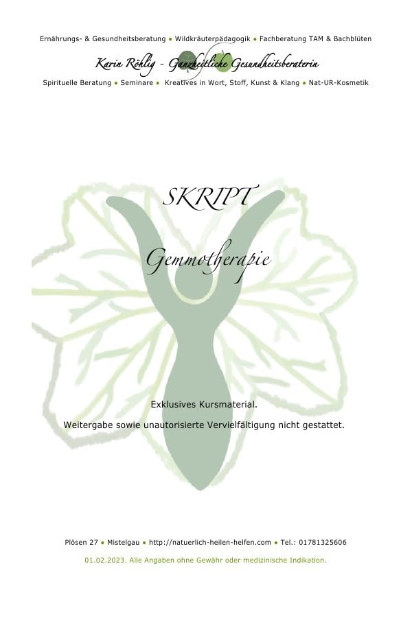 Gemmotherapie 2024 - Seminarinternes Skript: DE Business & Technology
