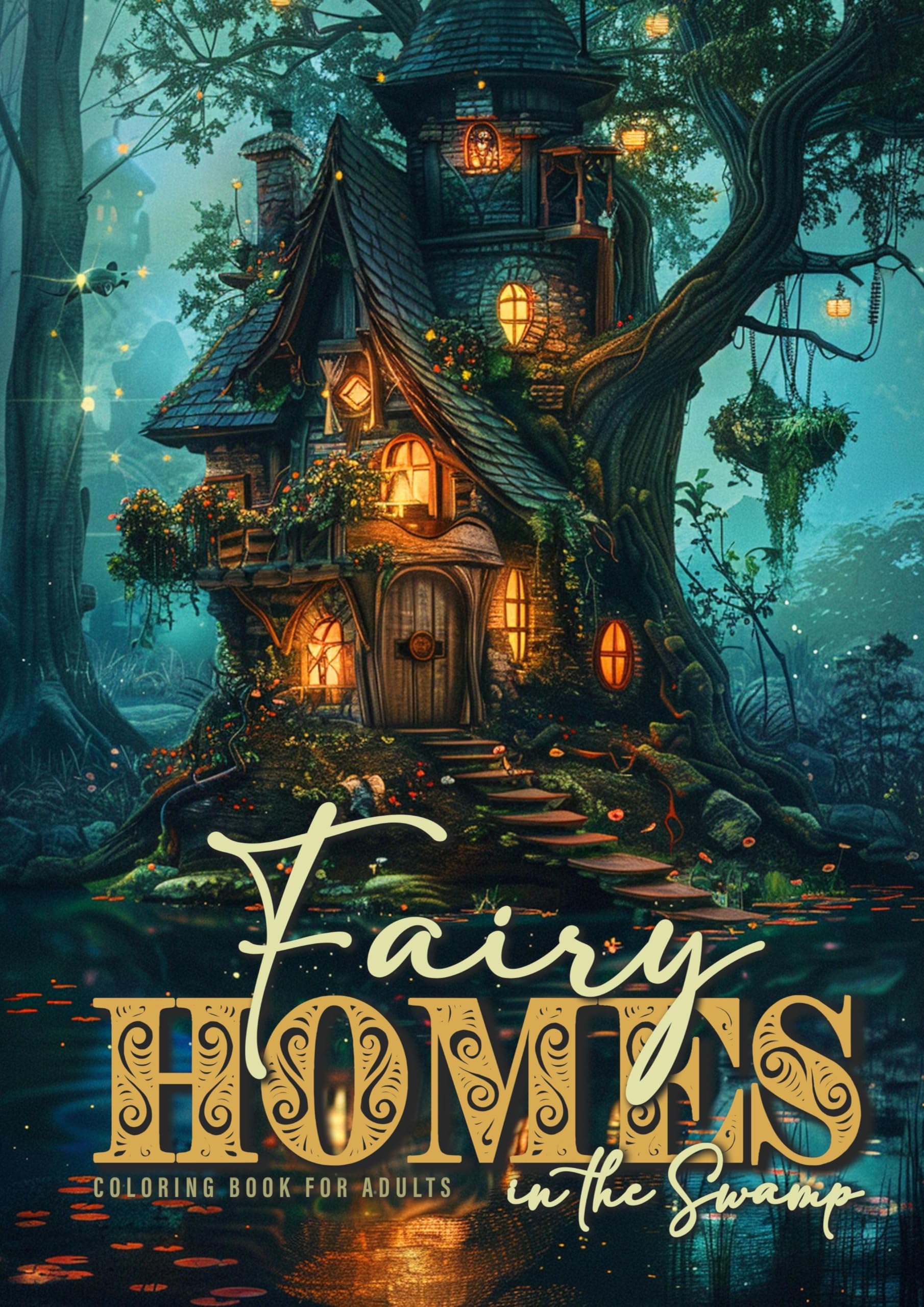 Fairy Homes in the Swamp Coloring Book for Adults Manga