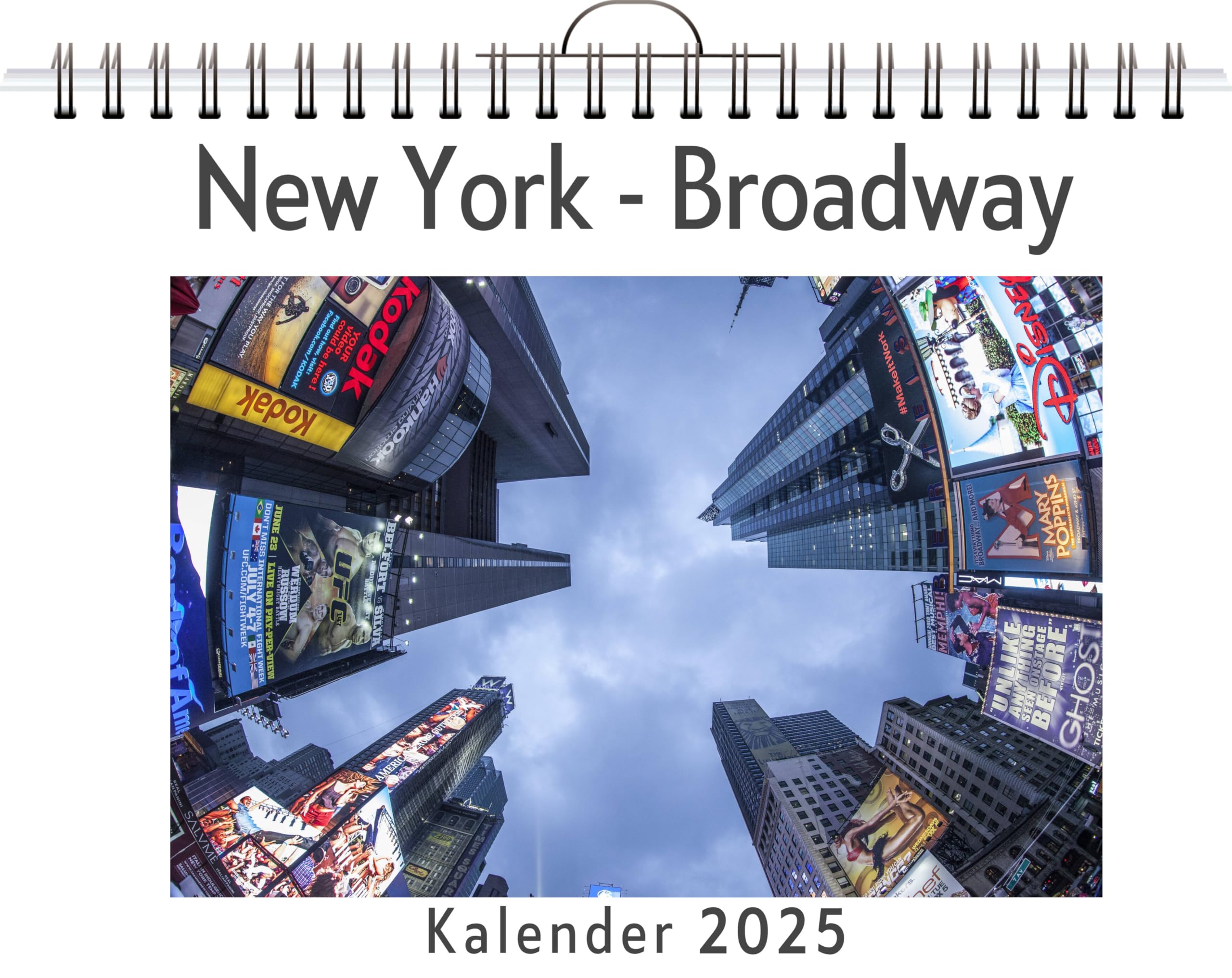 New York - Broadway - (Wandkalender 2025, Kalender DIN A4 quer, Monatskalender im Querformat mit Kalendarium, das perfekte Geschenk) Leisure, Home & Garden