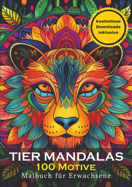 Malbuch für Erwachsene - Tier Mandalas 100 Motive Film, Art & Culture