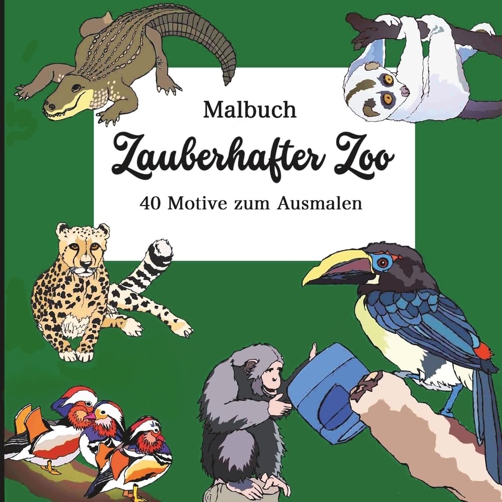 Malbuch Zauberhafter Zoo: 40 Motive zum Ausmalen Hobbies & Crafts