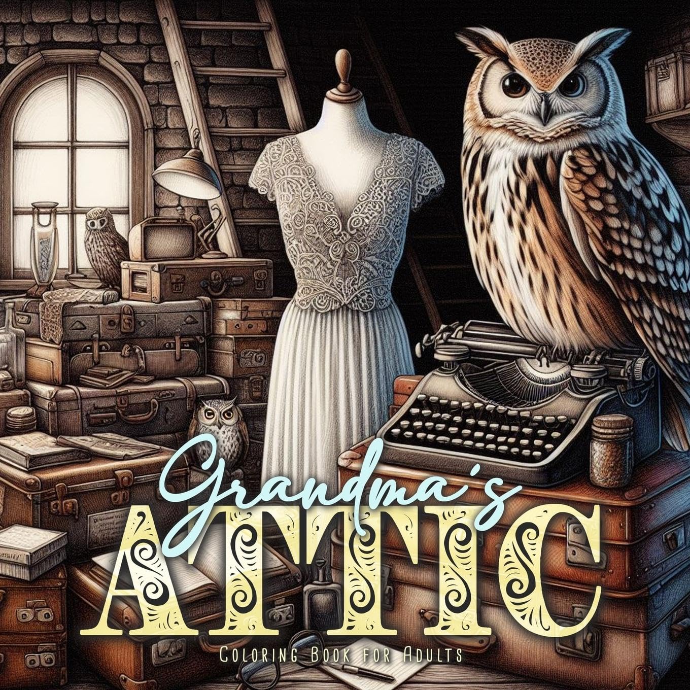 Grandmas Attic Coloring Book for Adults Architecture