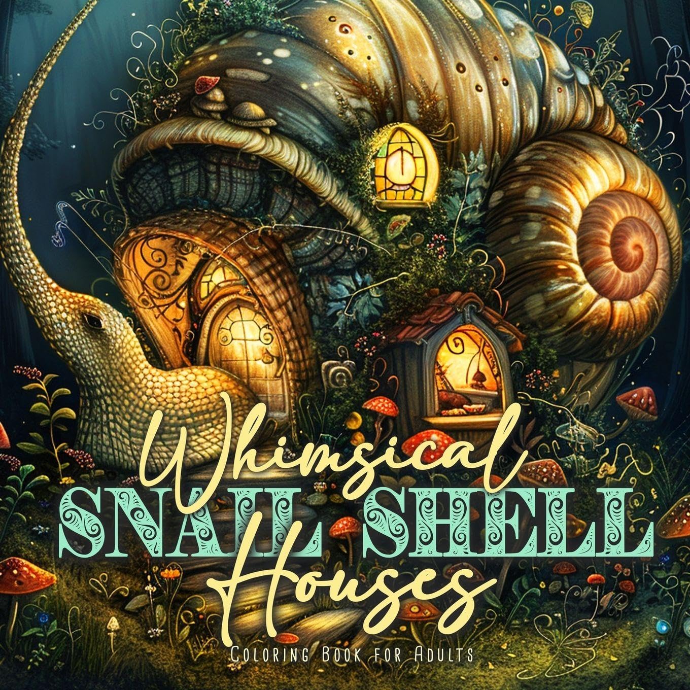 Whimsical Snail Shell Houses Coloring Book for Adults Manga