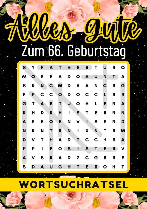 66 Geburtstag Geschenk | Alles Gute zum 66. Geburtstag - Wortsuchrätsel: Lustiges kleines Rätselbuch zum Verschenken | 80 Wortsuchrätseln mit Lösungen ... Tante, Oma, Freunde, Großeltern, Kollegen Living & Furnishing