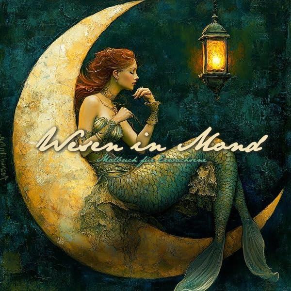 Wesen im Mond Malbuch für Erwachsene: Sonne Mond Sterne Malbuch für Erwachsene | Magische Kreaturen Malbuch Erwachsene | Elfen, Feen Malblock Hobbies & Crafts