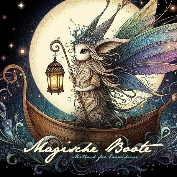 Magische Boote Malbuch für Erwachsene: Fantasie Fantasy Malbuch für Erwachsene | Fantasy Kreaturen Malbuch Graustufen | Fantasy Ausmalbuch Erwachsene | Manga