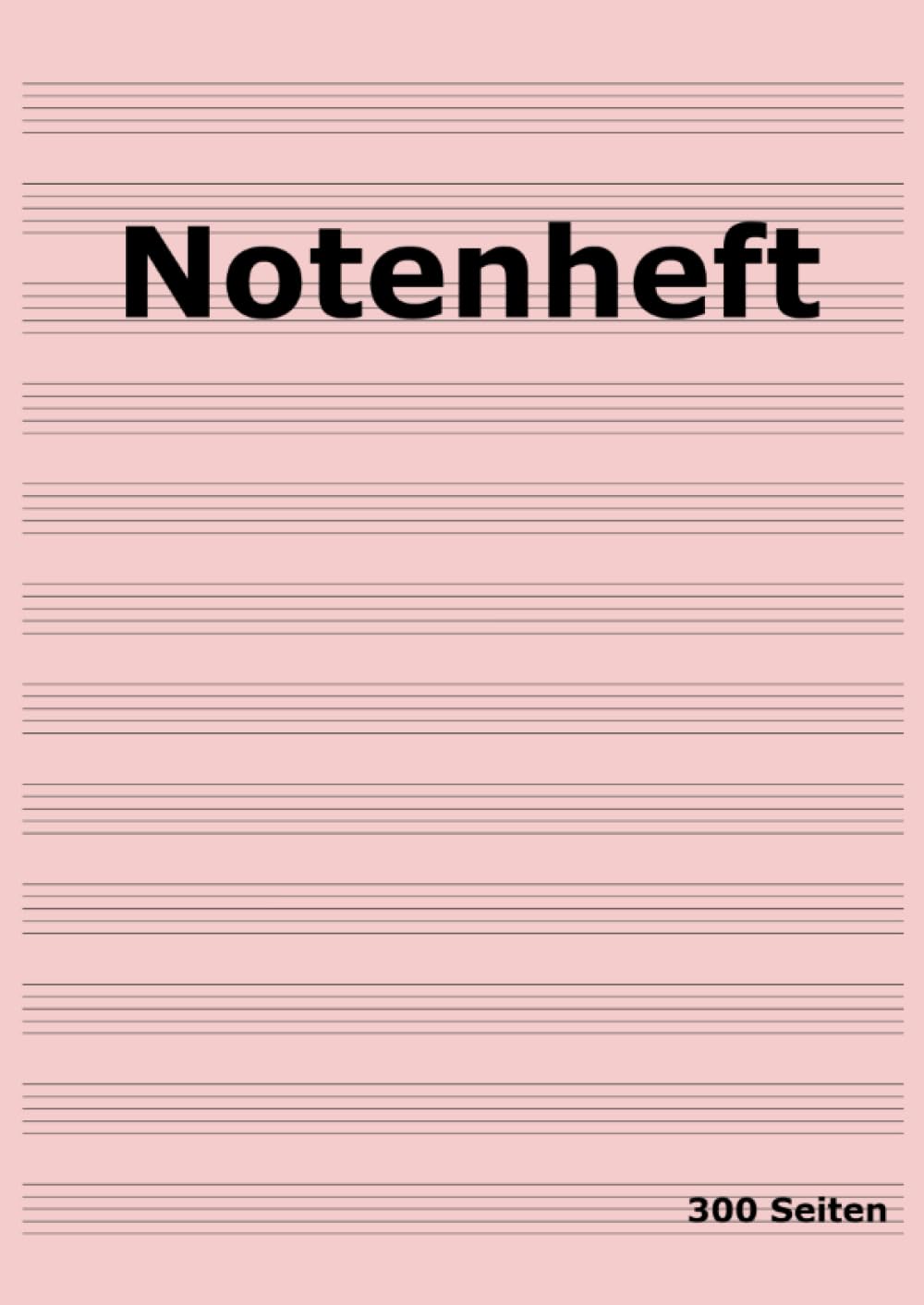 Notenheft: DIN A4 Notenlinienheft | 300 Seiten mit 12 Notenzeilen / Systeme pro Blatt | Papier 90g/m² | Musikheft mit Notenlinien: DE Sheet Music