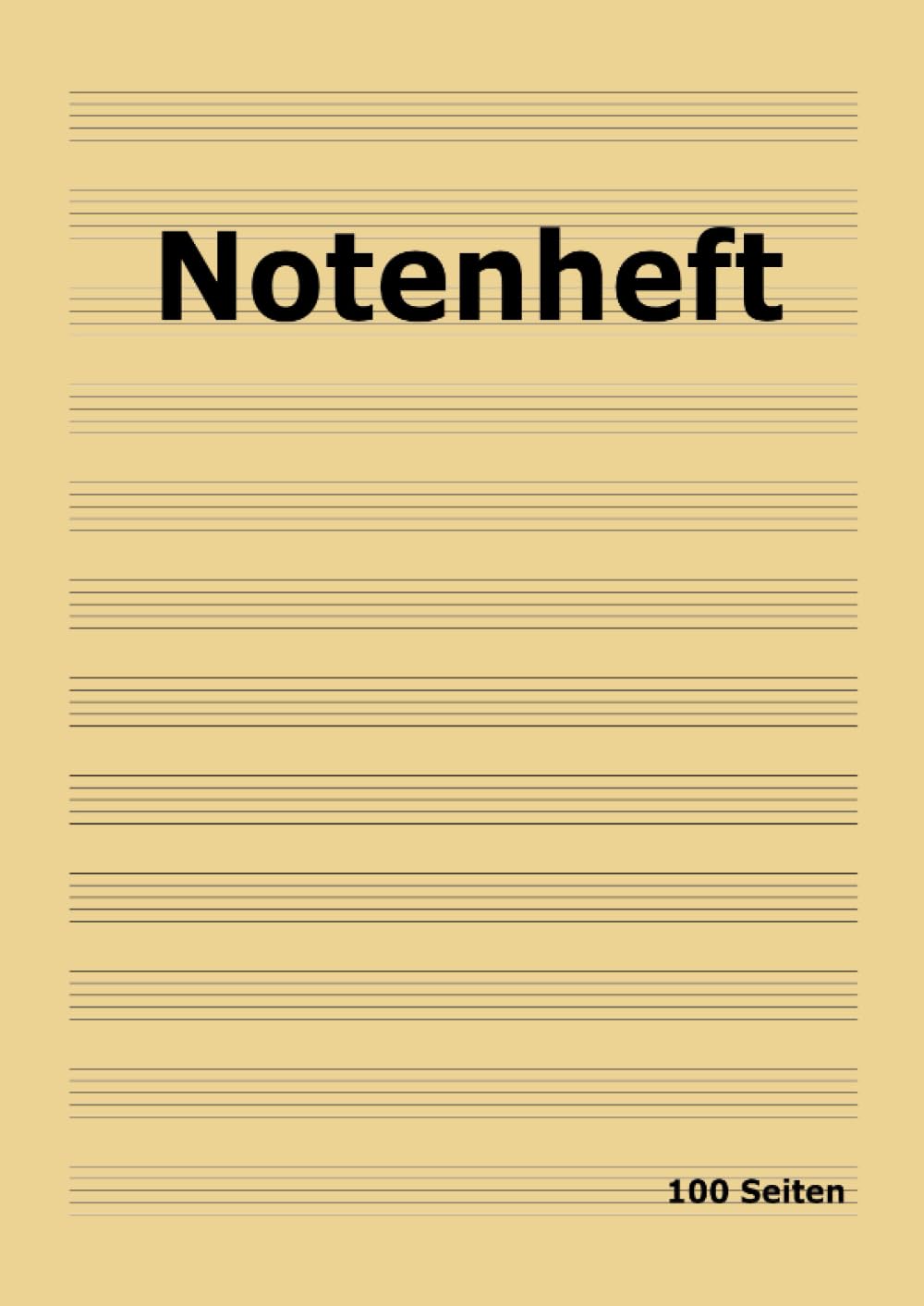 Notenheft: DIN A4 Notenlinienheft | 100 Seiten mit 12 Notenzeilen / Systeme pro Blatt | Papier 90g/m² | Musikheft mit Notenlinien: DE Sheet Music