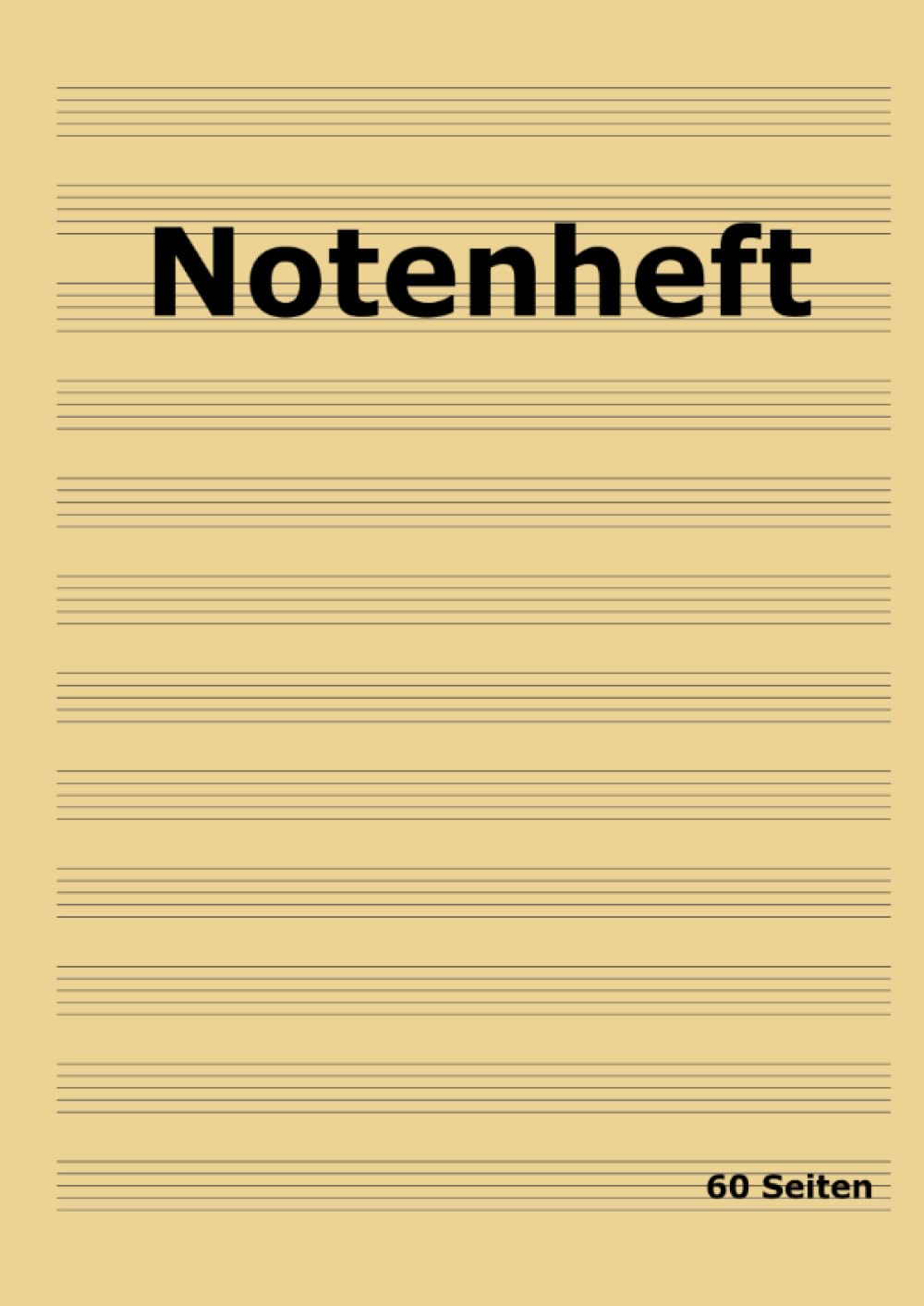 Notenheft: DIN A4 Notenlinienheft | 60 Seiten mit 12 Notenzeilen / Systeme pro Blatt | Papier 90g/m² | Musikheft mit Notenlinien: DE Sheet Music