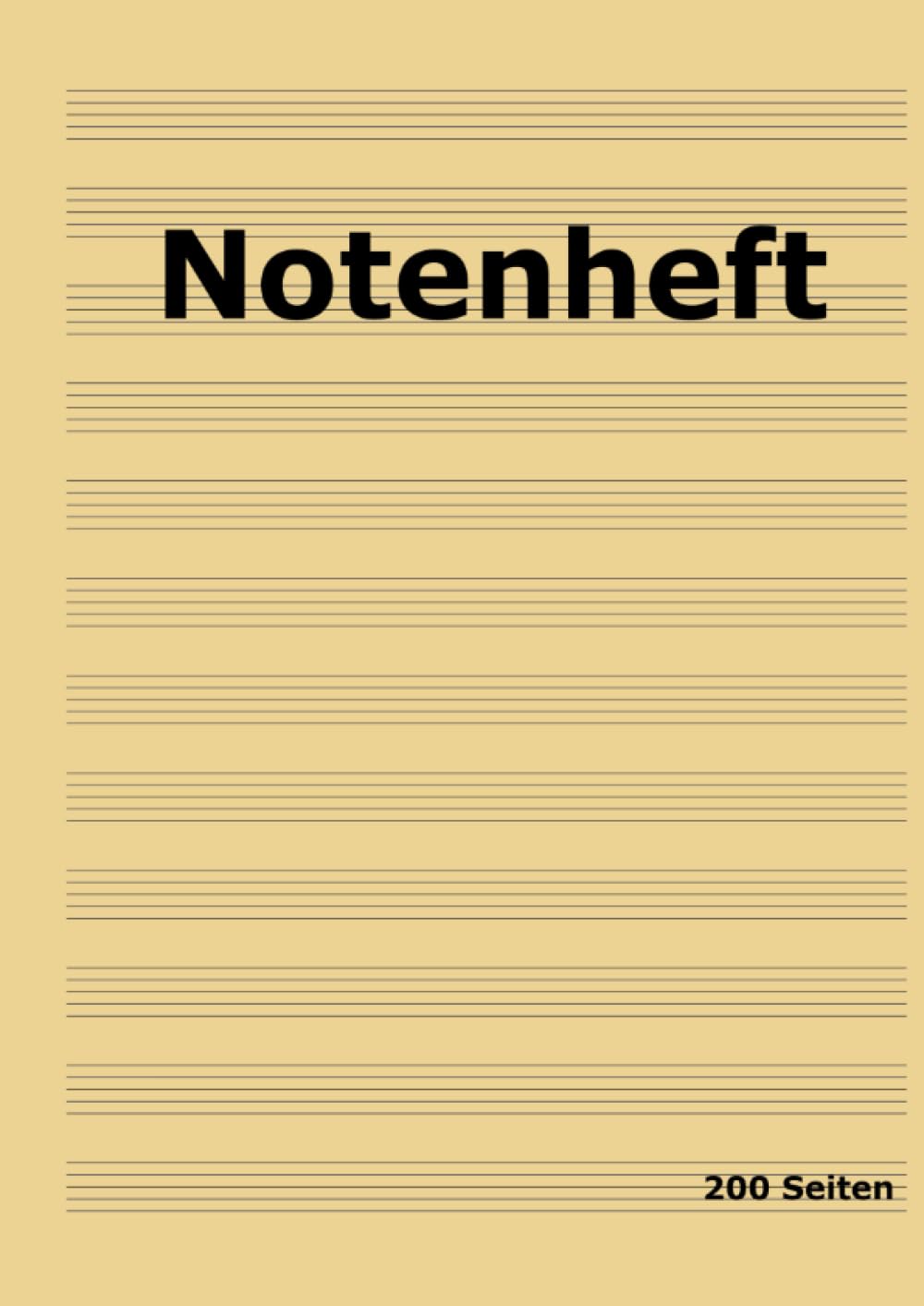 Notenheft: DIN A4 Notenlinienheft | 200 Seiten mit 12 Notenzeilen / Systeme pro Blatt | Papier 90g/m² | Musikheft mit Notenlinien: DE Sheet Music