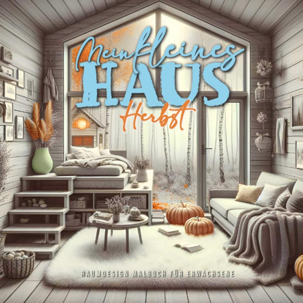 Mein kleines Haus Herbst Malbuch für Erwachsene: Tiny House Malbuch für Erwachsene | Raum Design Raumdesign Malbuch Erwachsene | tolle Tiny Houses im Herbst | Möbel Malbuch Film, Art & Culture