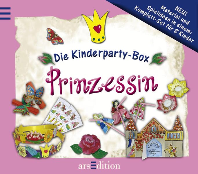 Die Kinderparty-Box: Prinzessin: Material und Spielideen in einem: Komplett-Set für 8 Kinder. Enth.: 10 Luftballons, Krone, Spielmaterial, Girlande, ... 7 Einladungen, Tischdekoration, 10 Trinkhalme Non-fiction