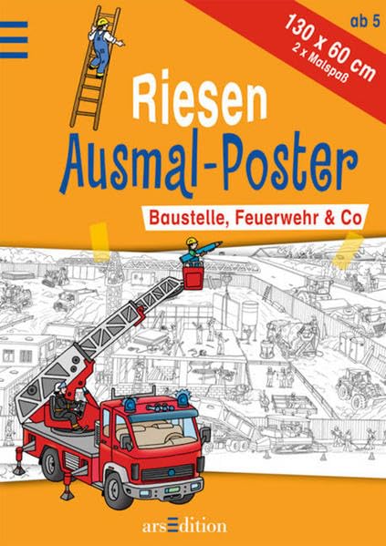 Riesen Ausmal-Poster Baustelle, Feuerwehr & Co, Non-fiction
