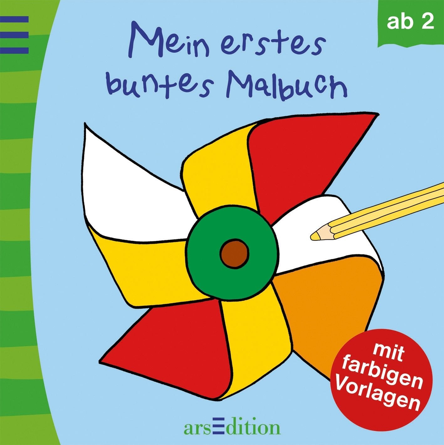Mein erstes buntes Malbuch. Motiv Windrad: mit farbigen Vorlagen book
