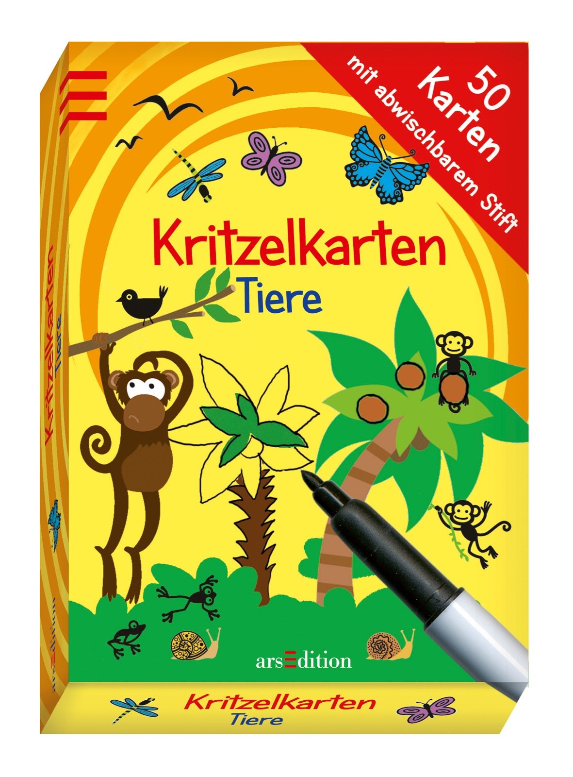 Kritzelkarten Tiere: mit abwischbarem Stift: mit abwaschbarem Stift (50 Karten) Tiptoi & Games