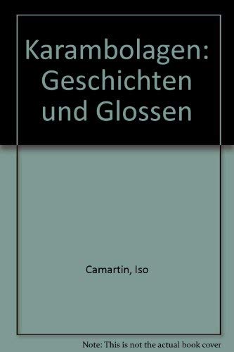 Karambolagen Geschichten und Glossen Books