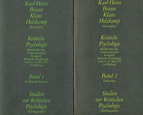 Kongreß Kritische Psychologie <1, 1977, Marburg, Lahn>: Bericht über den 1. Kongreß Kritische Psychologie in Marburg. - Köln : Pahl-Rugenstein Self-help