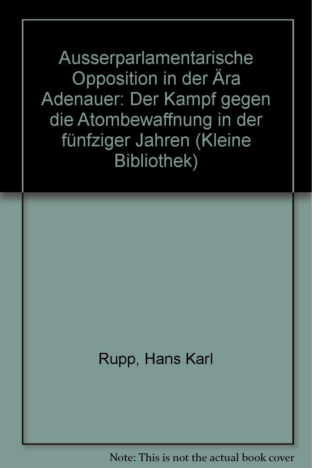 Product Image: Außerparlamentarische Opposition in der Ära Adenauer.