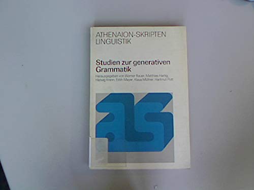 Studien zur Generativen Grammatik. Vorträge vor dem Frankfurter Kreis Junger Linguisten Books