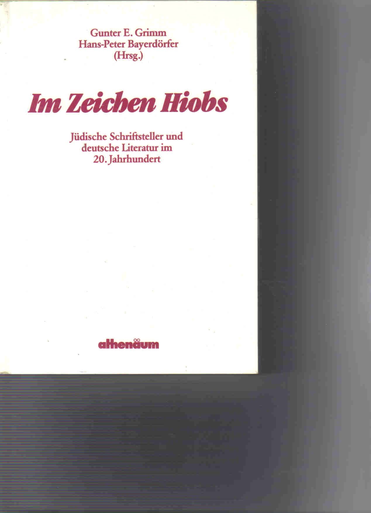 Im Zeichen Hiobs. Jüdische Schriftsteller und deutsche Literatur im 20. Jahrhundert Professional & Reference Books