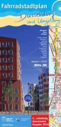 Fahrradstadtplan Düsseldorf und Umgebung, 3 Bl.: Düsseldorf, Neuss, Ratingen. In Teilen Krefeld, Meerbusch, Duisburg, Heiligenhaus, Mettmann, Kaarst, ... Monheim, Erkrath, Hilden, Langenfeld Maps & Plans