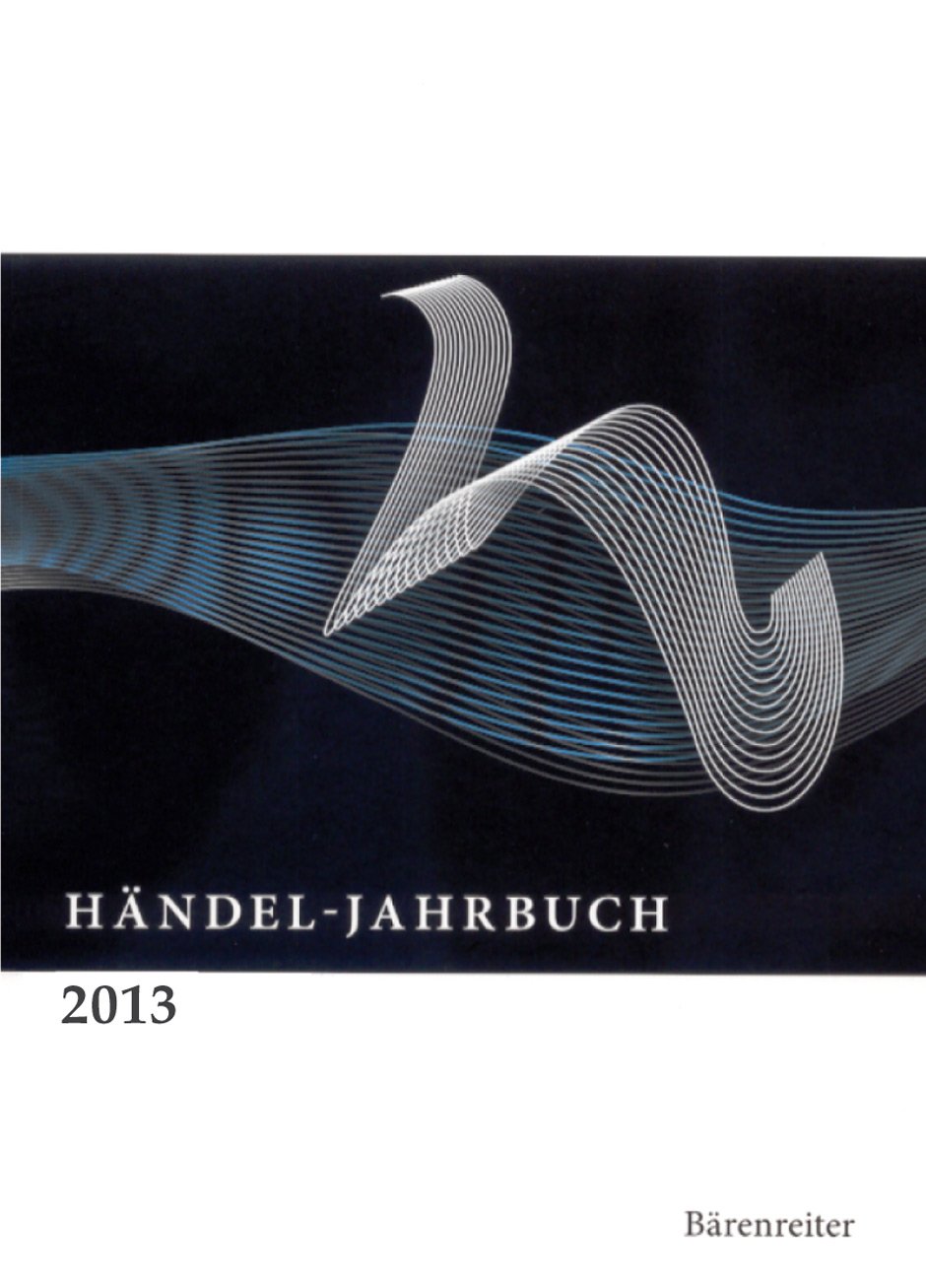 Händel-Jahrbuch 2013: Jg 59 Arts & Music
