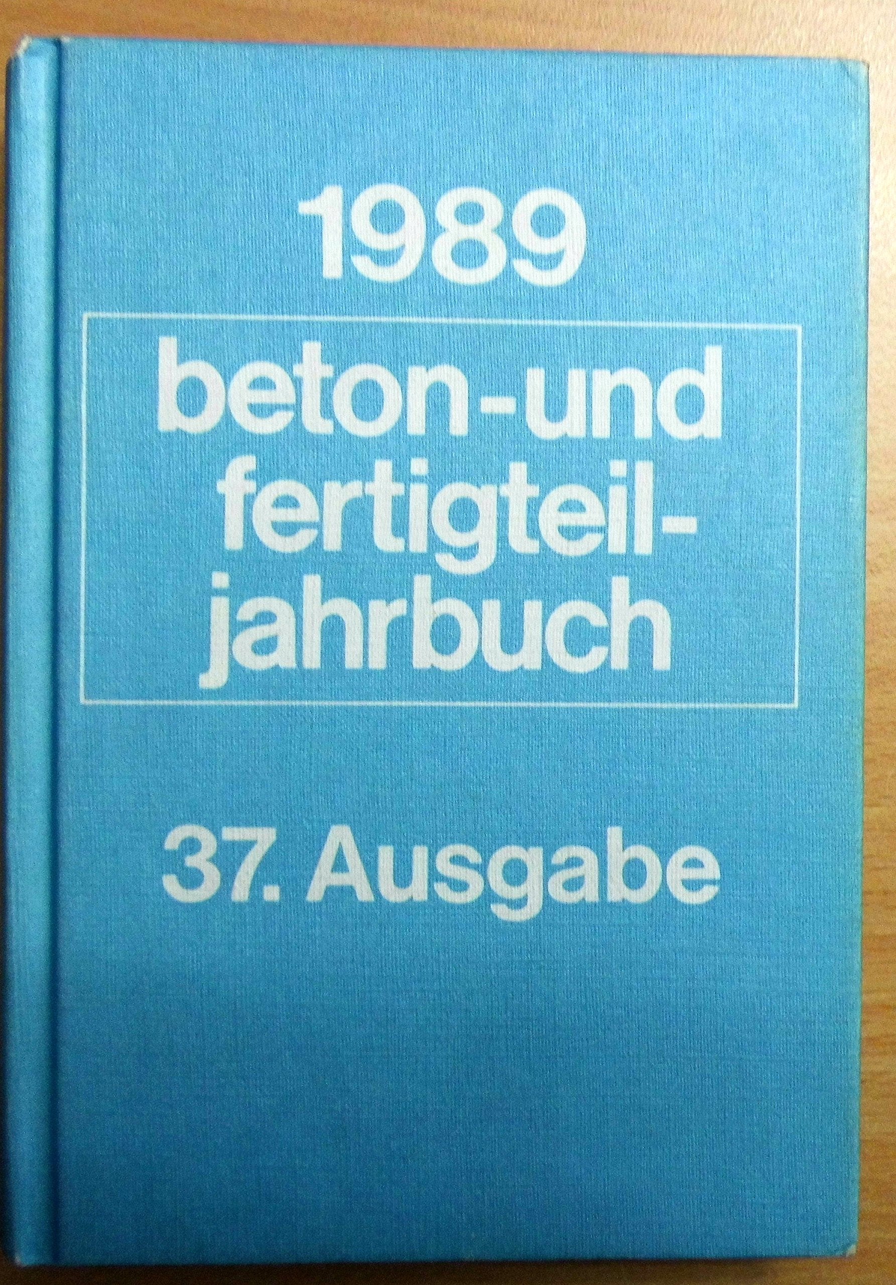 beton- und fertigteiljahrbuch 1989 Books
