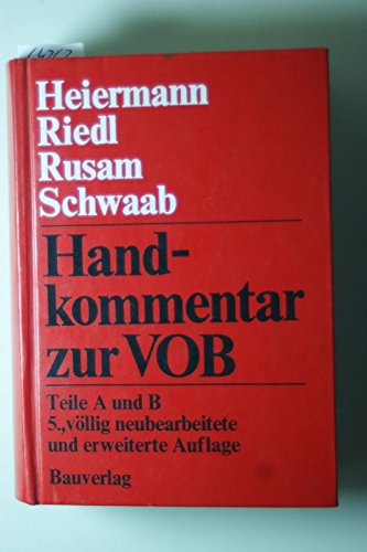 Handkommentar zur VOB: Teile A und B Books