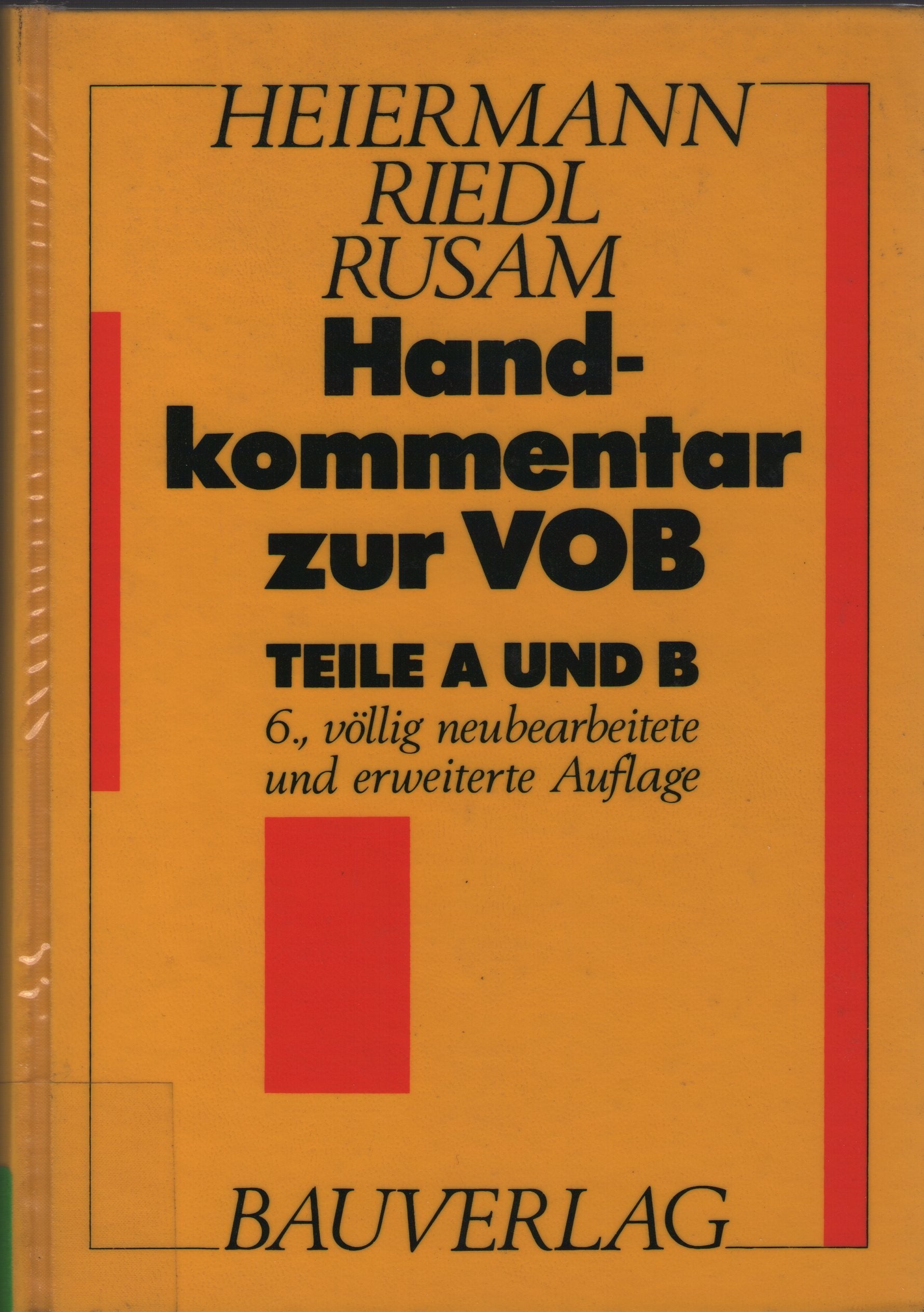 Handkommentar zur VOB: Teile A und B Books
