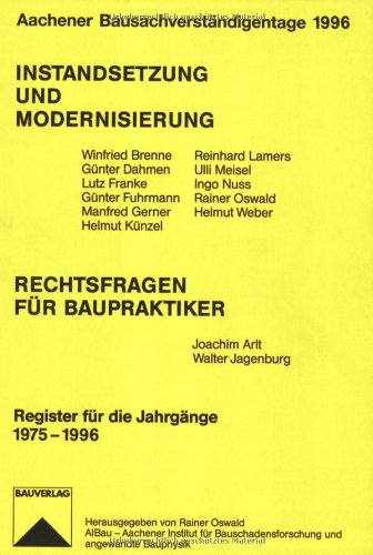 Aachener Bausachverständigentage, 1996: Rechtsfragen für Baupraktiker Business & Technology