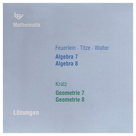 Mathematik 7/8 Algebra und Geometrie Lösungen - CD-ROM Study Guides