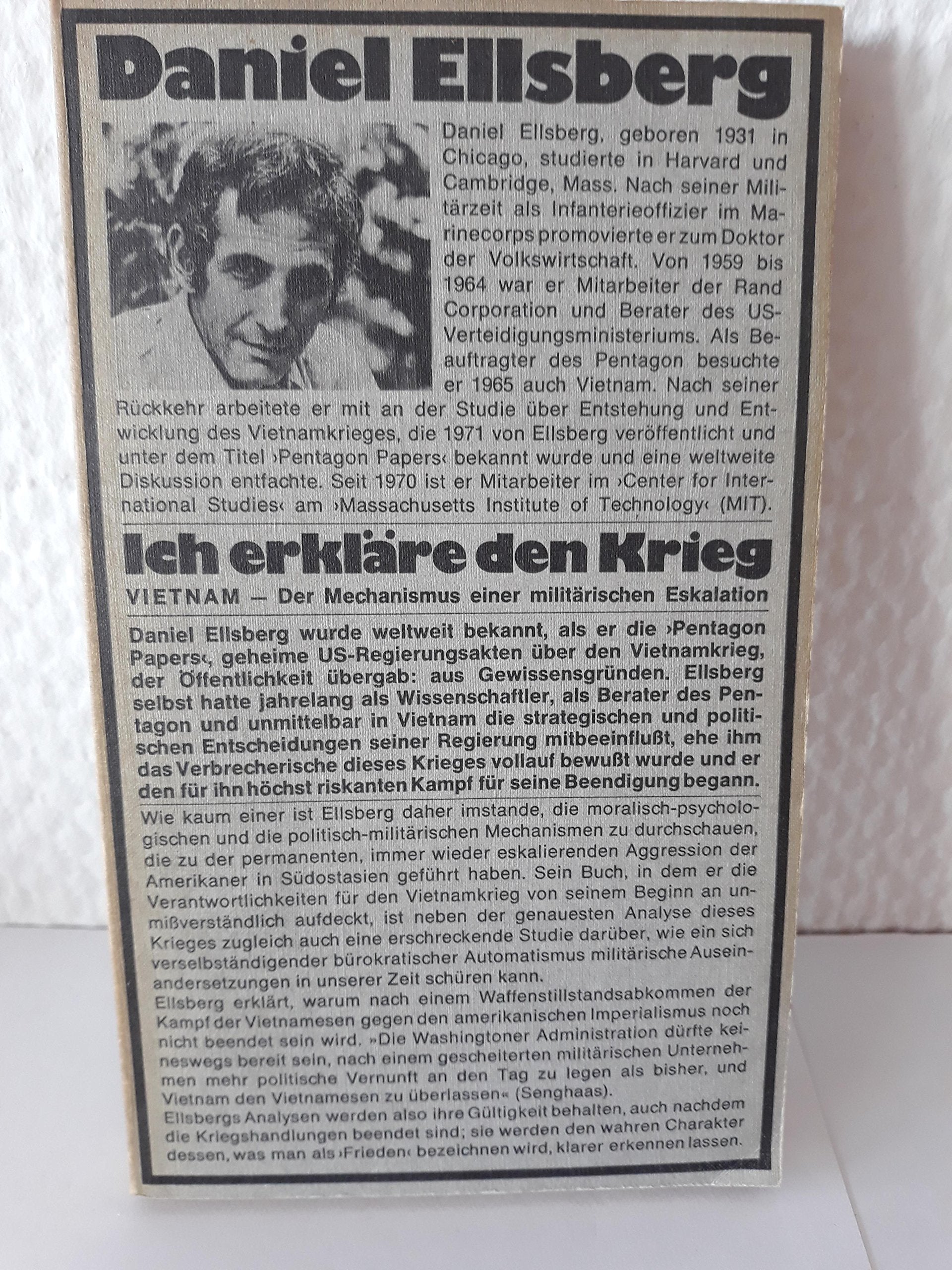 Ich erkläre den Krieg : Vietnam, der Mechanismus e. militär. Eskalation. Books