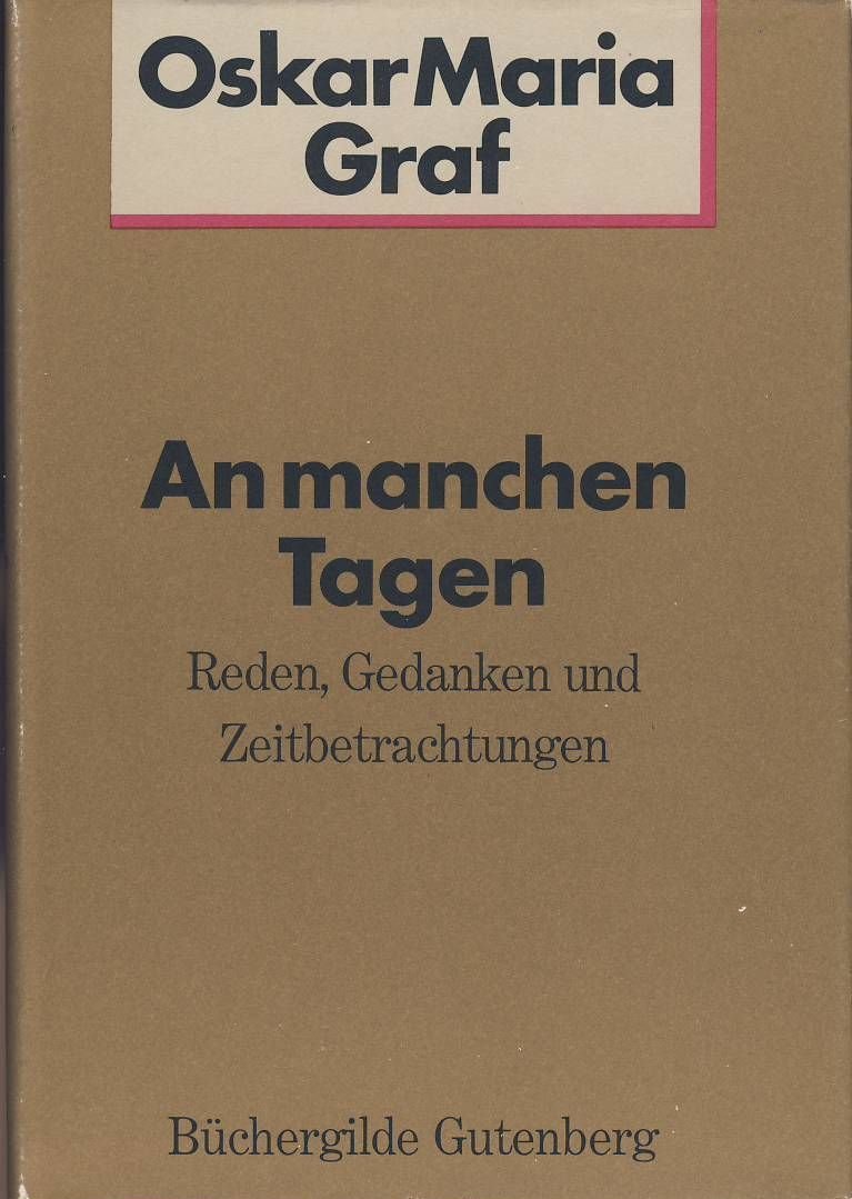 An manchen Tagen. Reden, Gedanken und Zeitbetrachtungen. Books