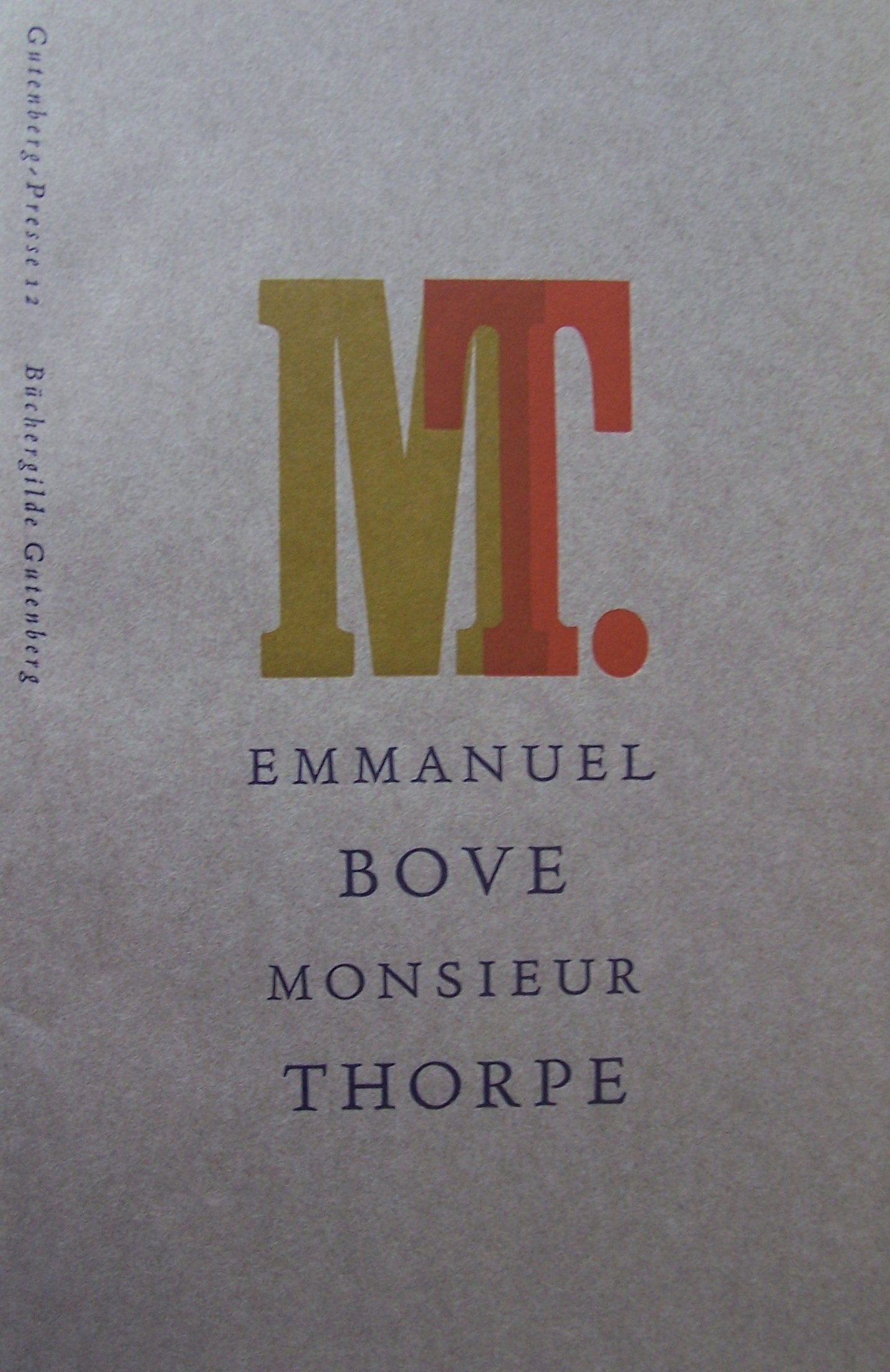 Monsieur Bove (Gutenberg-Presse12) Books