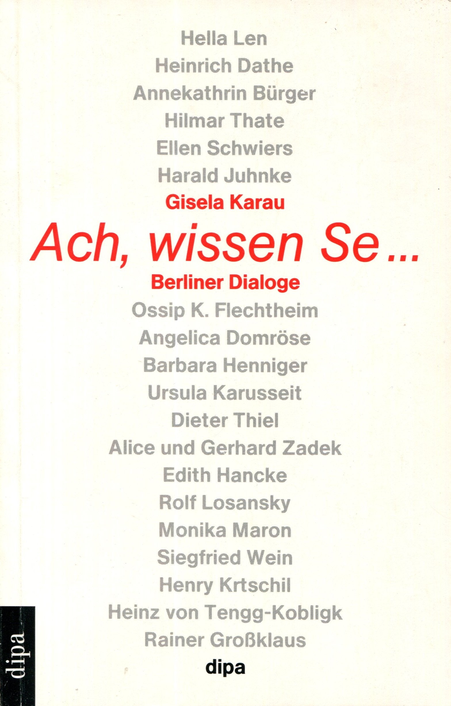 Ach, wissen Se.... Berliner Dialoge Books